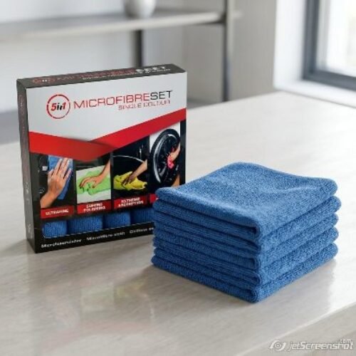 Laveta SERWO din microfibra albastra, pentru polishat, set 5 bc 40x40cm, 260g/m²
